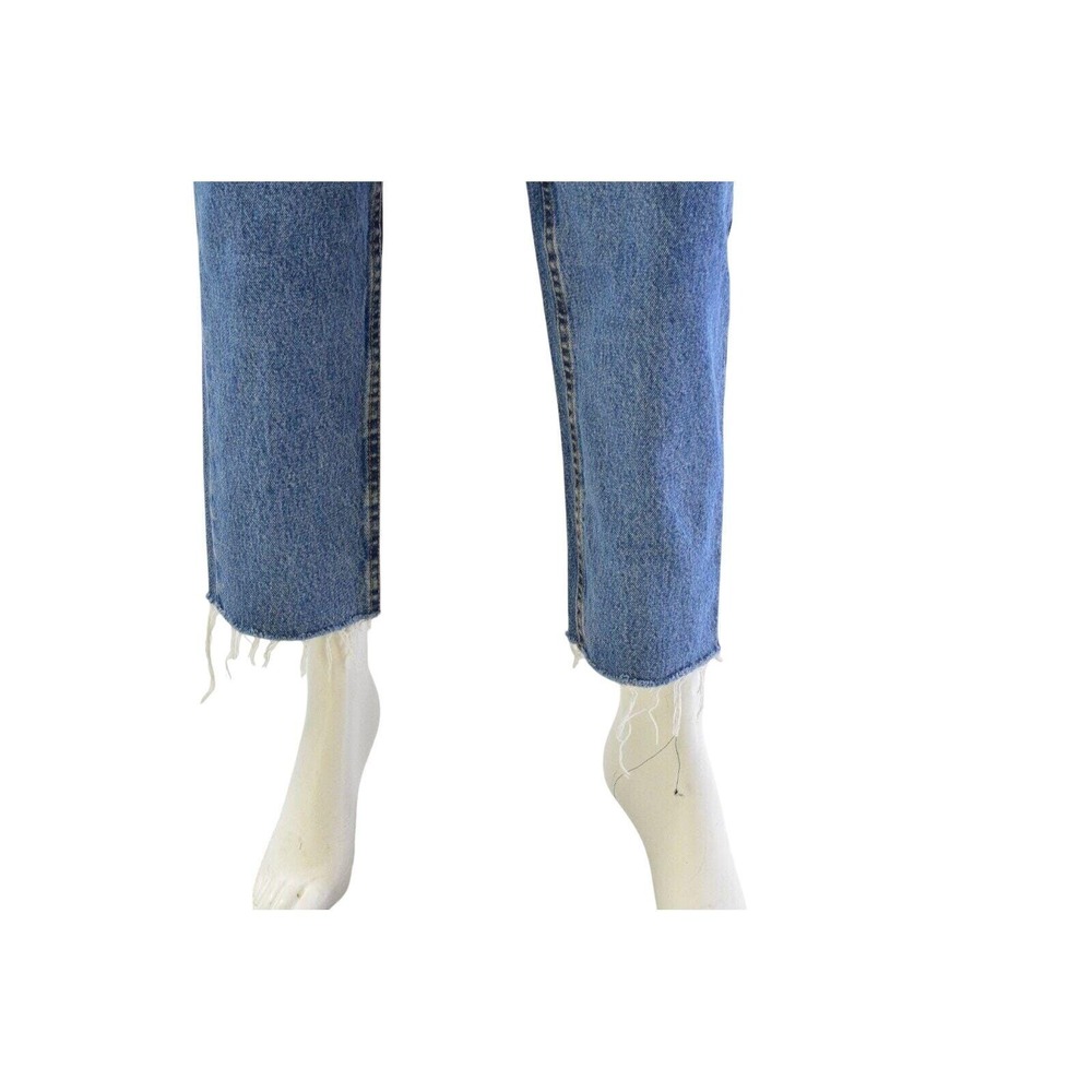 90s Vintage Jordache Jeans High Waist Tapered Leg Raw Hem Womens 14 32x29 Inseam - Picture 3 of 7